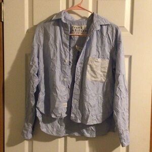 Frank & Eileen Light Blue Button-Down Shirt with White Pocket Accent